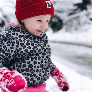 Hanna Andersson grey leopard print winter coat